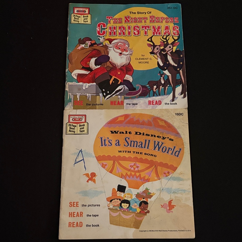 Vintage Walt Disney Books The Night Before Christmas and It’s a Small World Bk